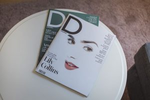 Magazines on a coffee table in Apartment Zlata, an apartment in Zagreb for tourists